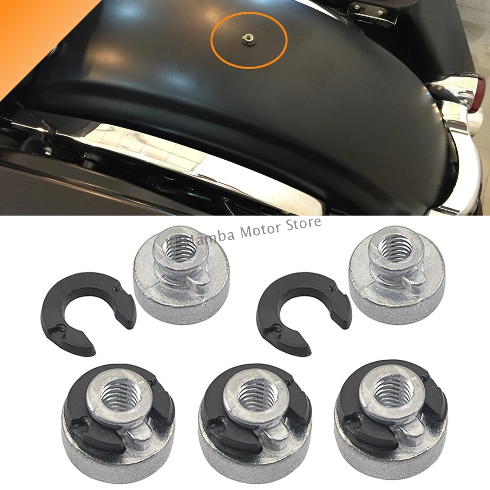 Motorcycle Rear Fender Seat Nut Kit for Harley Sportster Street Bob Softail 1996-2017 Mount Nut Bolt Quick Release Aluminum