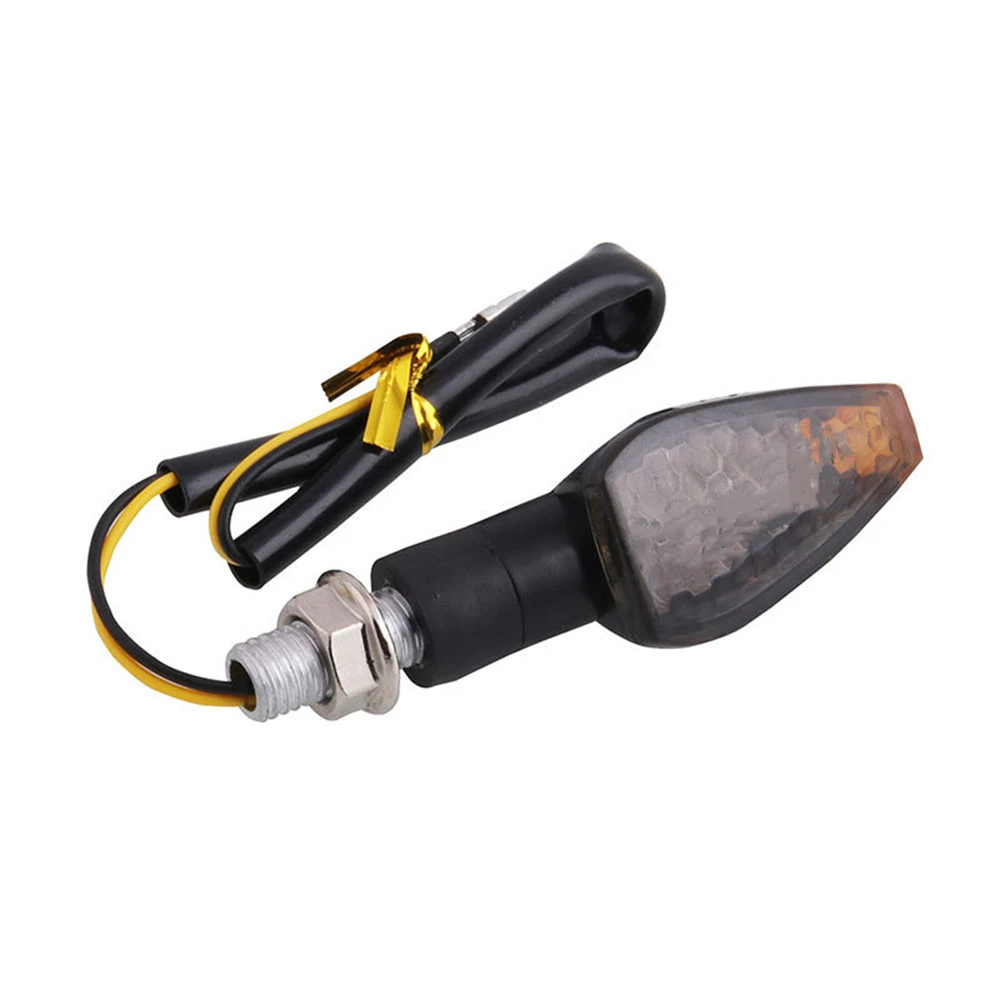 4pcs/set Universal Motorcycle LED Turn Signals Long Short Turn Signal Indicator Lights Blinkers Flashers Amber Color Accessories