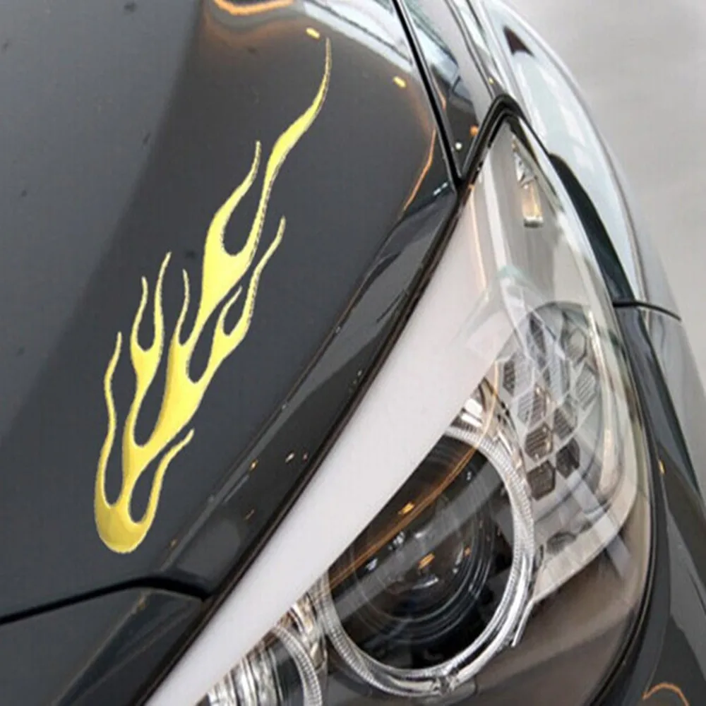 Universal Motorcycle 3D Flame Fire Reflective Sticker Vinyl Decal Touring Atv Scooter Off-road