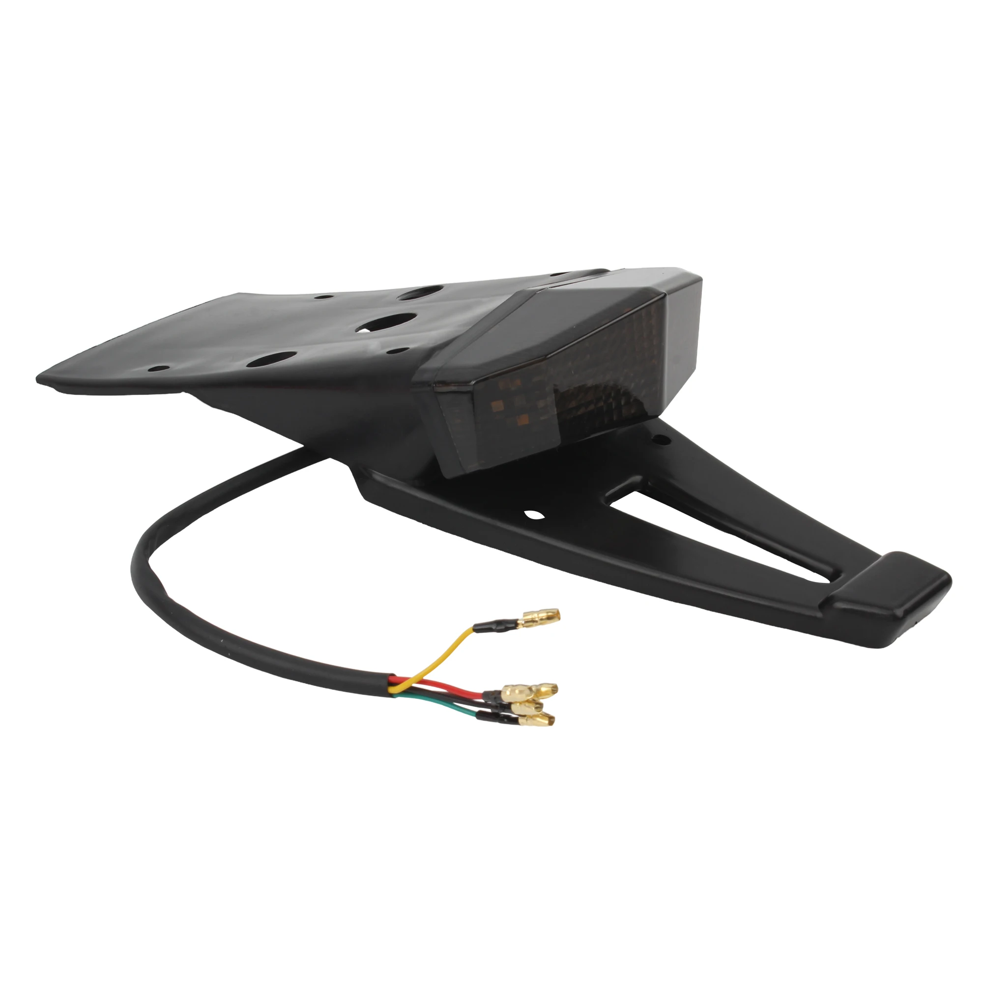 Universal 12V Motorcycle LED Tail Light Rear Fender Stop Brake Lights License Plate Light Bracket Holder for Dirt Bike Motorbike