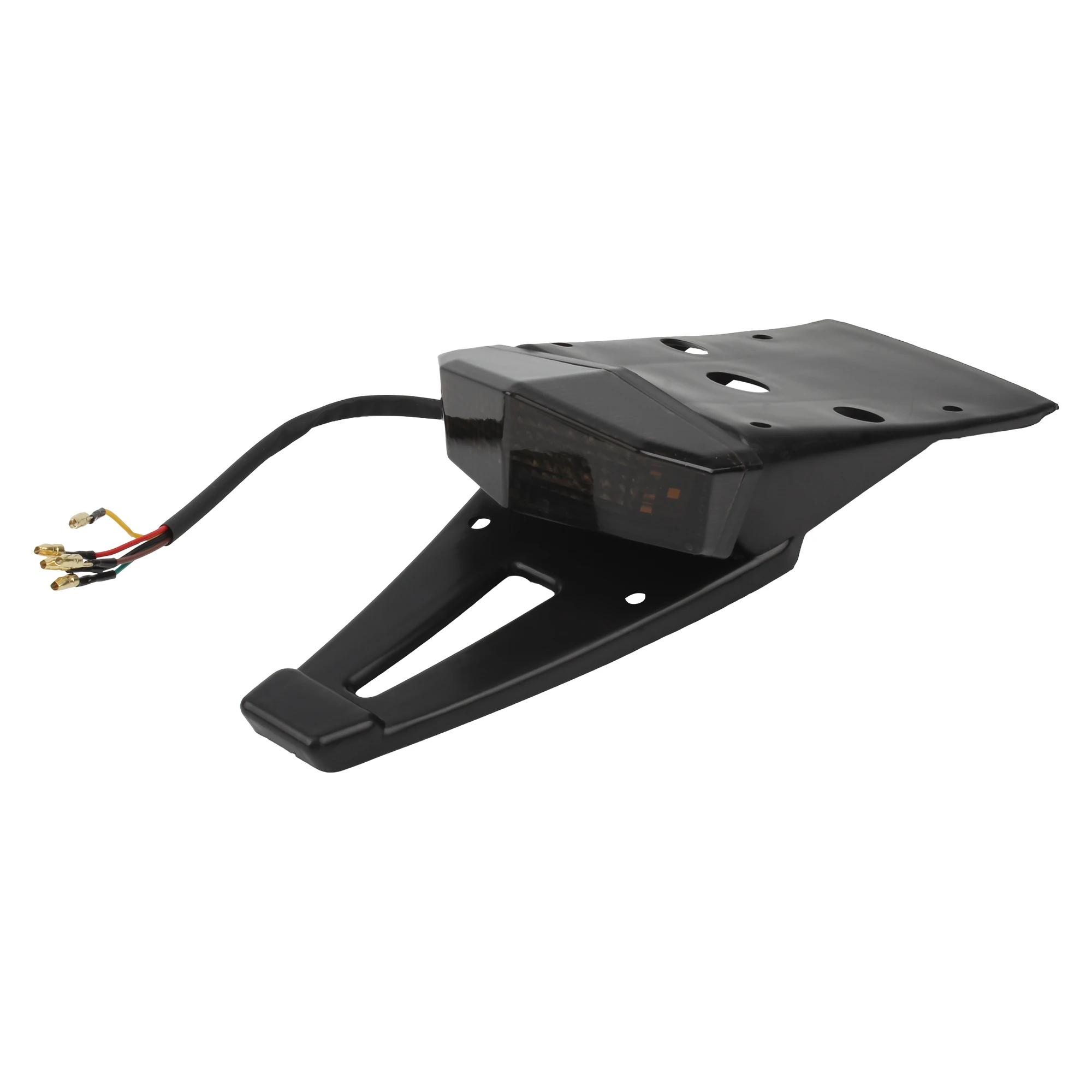 Universal 12V Motorcycle LED Tail Light Rear Fender Stop Brake Lights License Plate Light Bracket Holder for Dirt Bike Motorbike