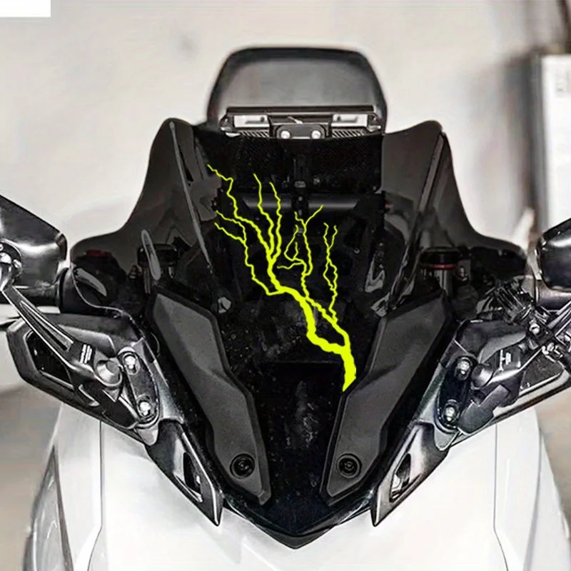 1Pair Creative Lightning Motorcycle Stickers for DIY Scooter Fuel Tank Side Panel Racing Helmet Covers Scratches Vinyl Decals