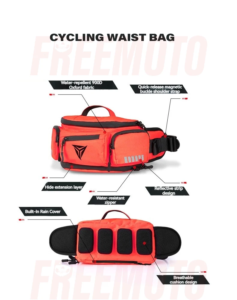 Motowolf Waterproof Motorcycle Waist Bag Multifunctional Outdoor Motocross Cycling Pack Anti-Splash Premium Oxford Cloth