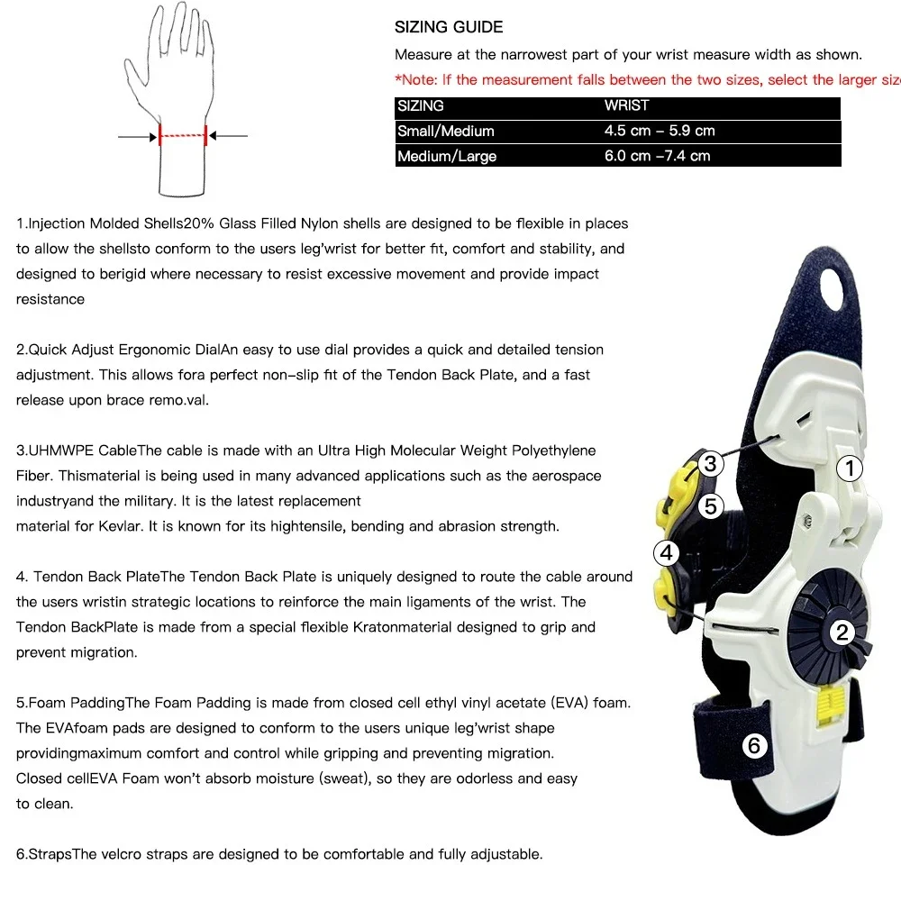 Motorcycle wrist guard X8 wrist support white acid yellow M/L motorcycle protective equipment