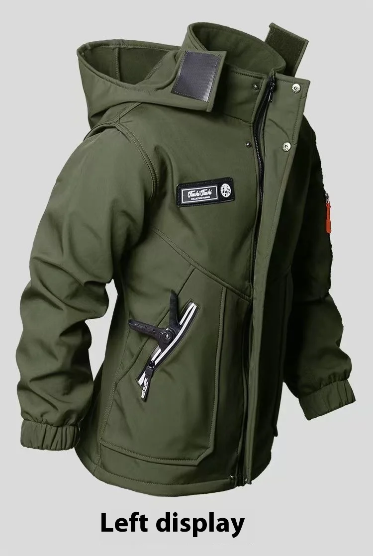 2025 Men'S Motorcycle Jacket With Autumn And Winter Velvet Training Set Anti-Wear Waterproof Cold Resistant Jacket Holiday Gifts