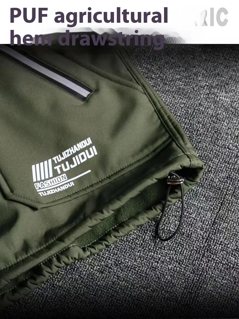 2025 Men'S Motorcycle Jacket With Autumn And Winter Velvet Training Set Anti-Wear Waterproof Cold Resistant Jacket Holiday Gifts