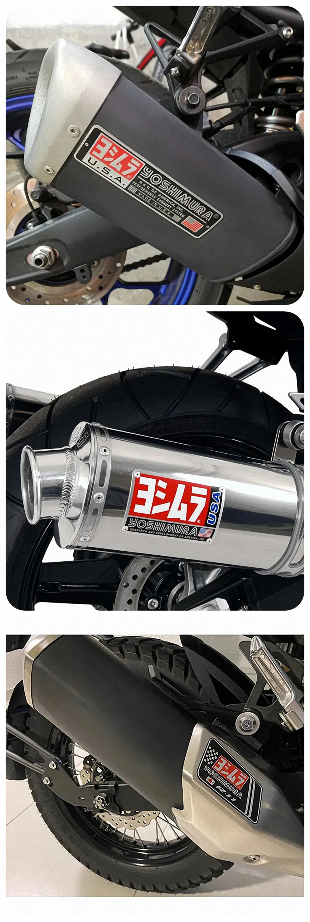 For Yoshimura Dirt Bike Exhaust 3D Sticker Motorcycle Accessories DB Killer Muffler Escape R1 R6 GP Alpha AT2 R77 R11 51MM 150CC