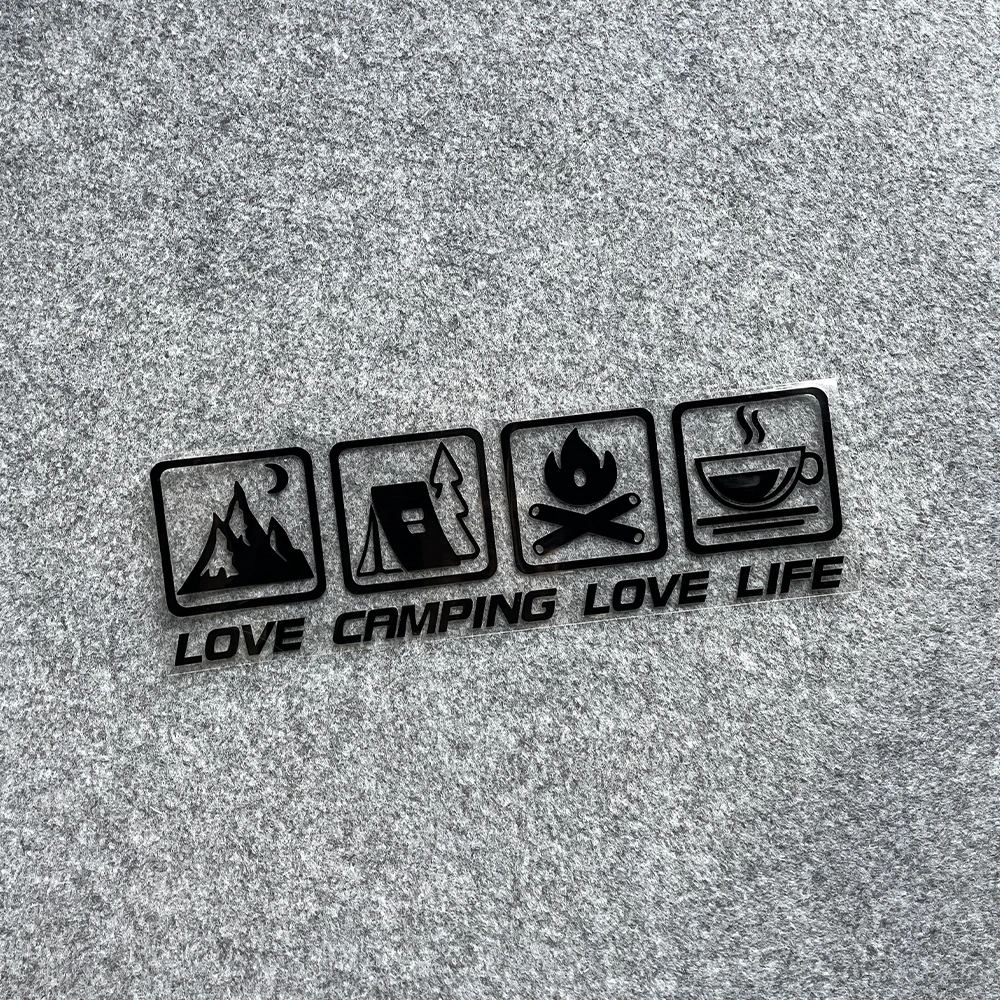 CANPING LOVE LIFE Camping Car Stickers Wilderness Campfire Adventure Motorcycle Body Decoration Stickers Coffee Waterproof