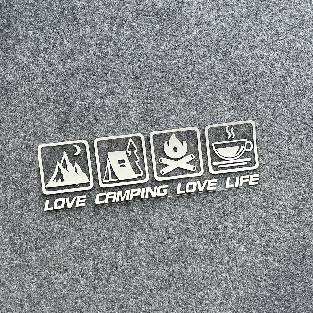 CANPING LOVE LIFE Camping Car Stickers Wilderness Campfire Adventure Motorcycle Body Decoration Stickers Coffee Waterproof