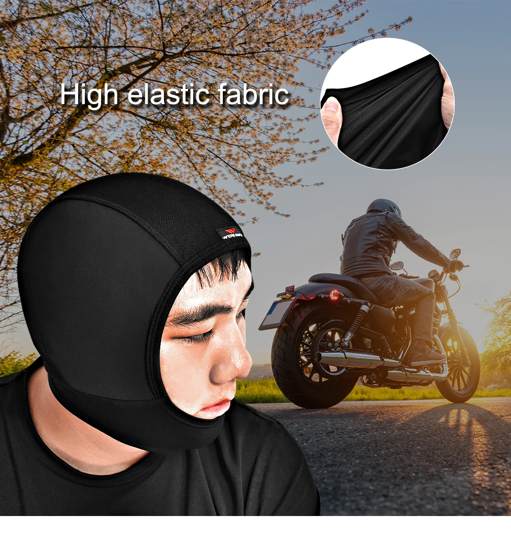 WOSAWE Unisex Motorcycle Balaclava Bike Chin Cover Quick Dry Breathable Cycling Motocross Helmets Inner Lining Hat Headgear