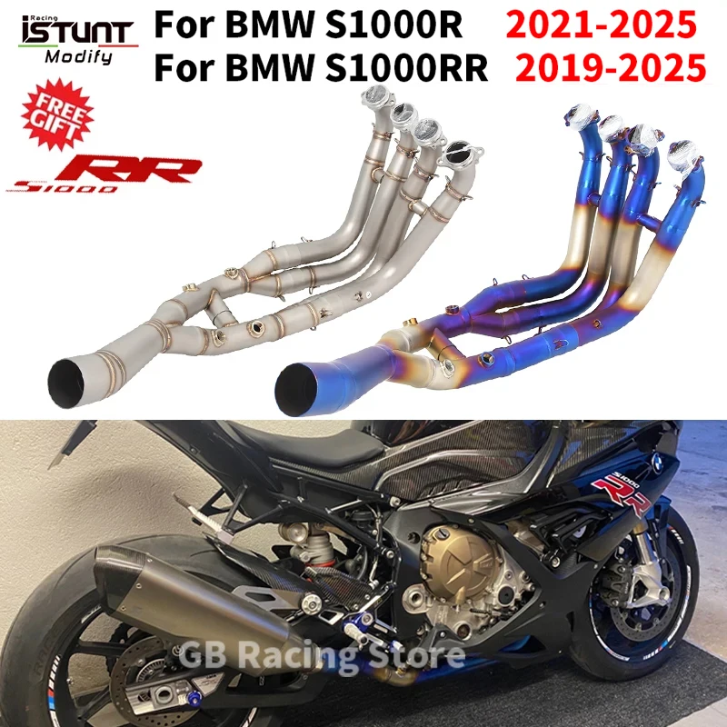 For BMW S1000RR 2019 - 2025 S1000R 2021 - 2025 Motocycle Exhaust System Front Link Pipe Connect Original Muffler Escape Moto