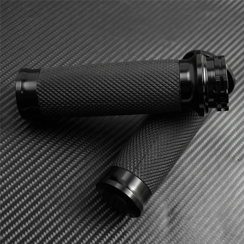 Motorcycle Universal 1"25mm Handle Bar Hand Grips Black For Harley Touring Road King Dyna VRSC Sportster XL 883 1200 XR Softail