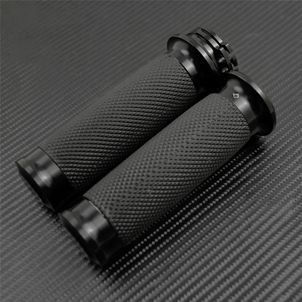 Motorcycle Universal 1"25mm Handle Bar Hand Grips Black For Harley Touring Road King Dyna VRSC Sportster XL 883 1200 XR Softail