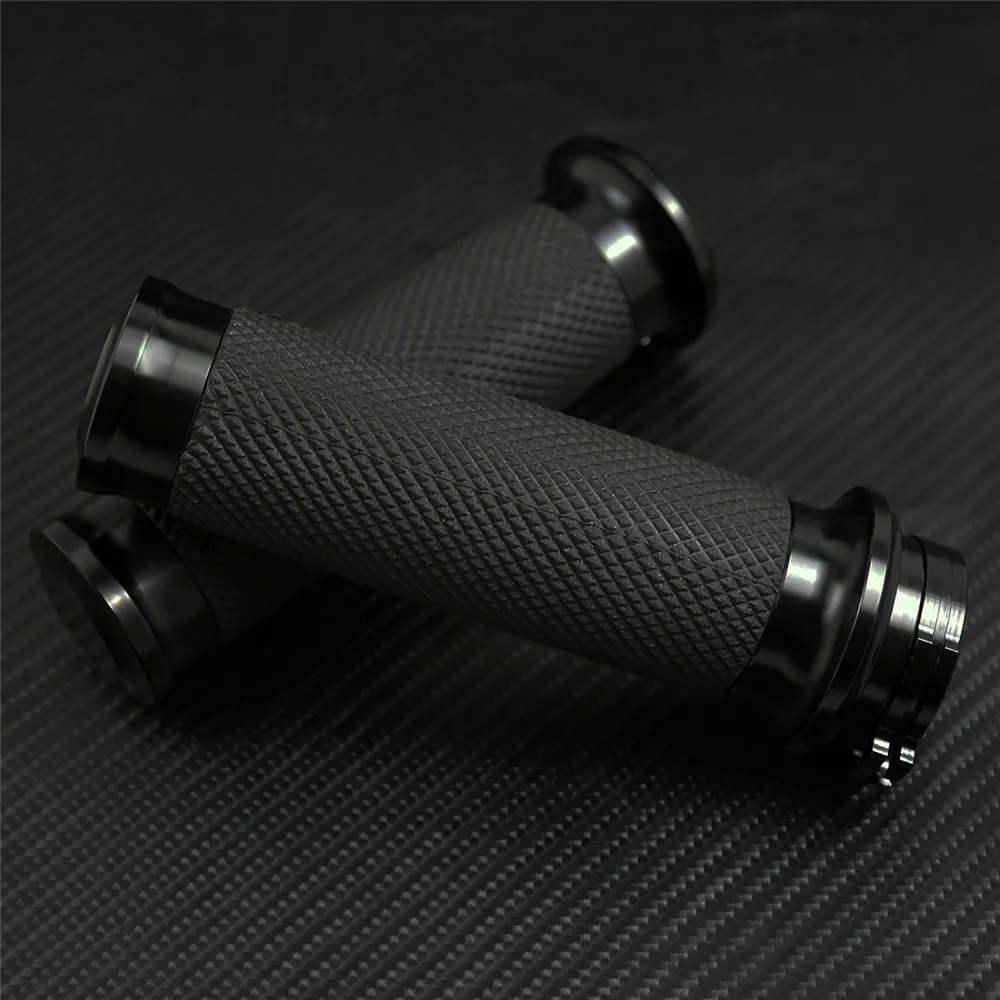 Motorcycle Universal 1"25mm Handle Bar Hand Grips Black For Harley Touring Road King Dyna VRSC Sportster XL 883 1200 XR Softail