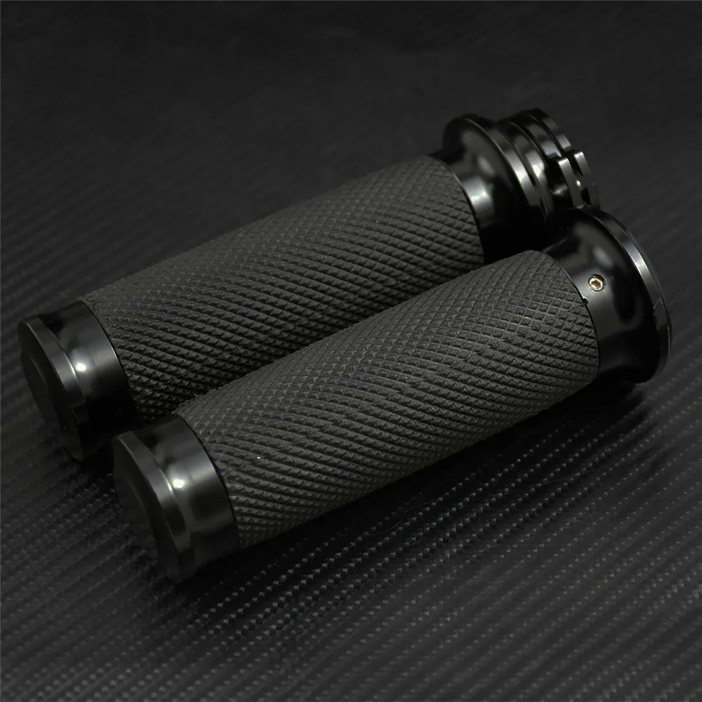 Motorcycle Universal 1"25mm Handle Bar Hand Grips Black For Harley Touring Road King Dyna VRSC Sportster XL 883 1200 XR Softail