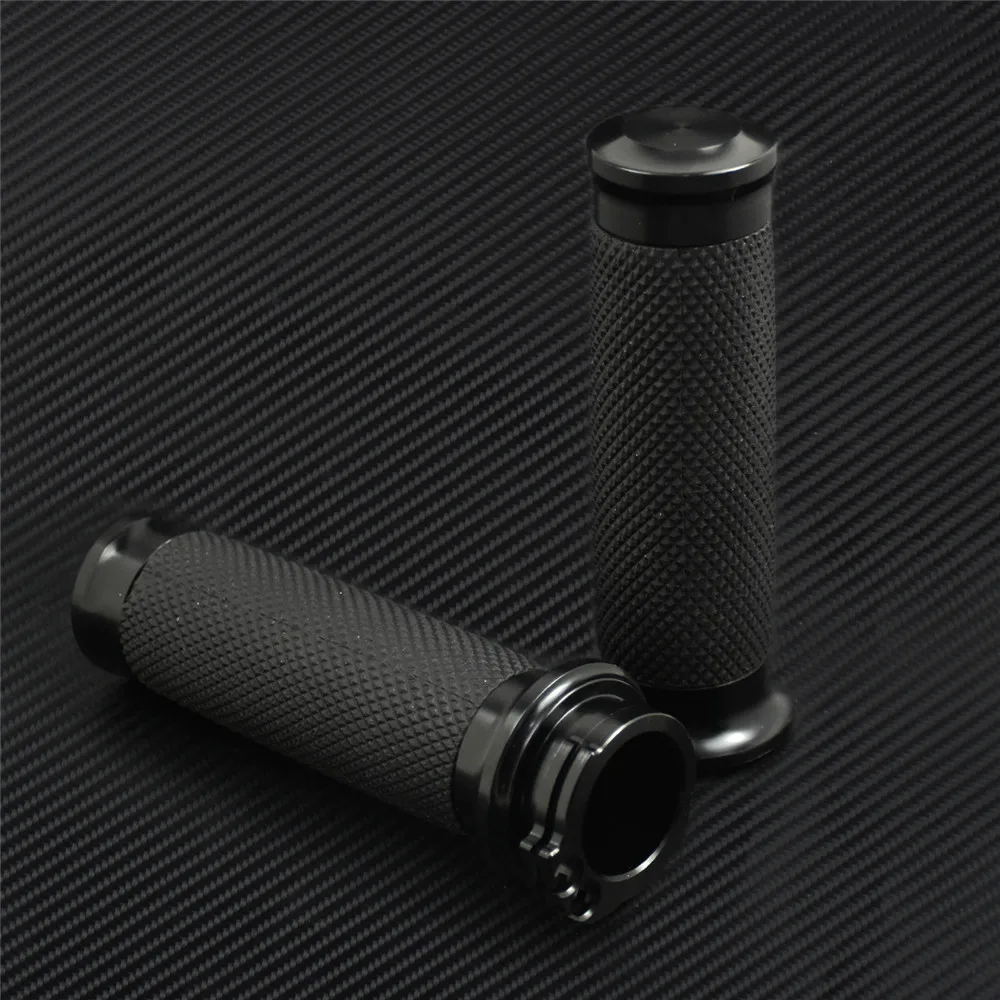 Motorcycle Universal 1"25mm Handle Bar Hand Grips Black For Harley Touring Road King Dyna VRSC Sportster XL 883 1200 XR Softail