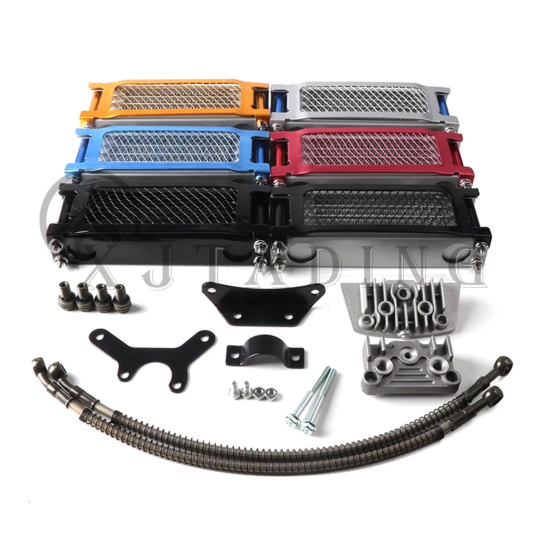 Motocross Universal 50cc-140cc Modified Oil Cooler Oil Radiator Kit for Honda Yamaha Kawasaki Dirt Bike Mopeds Enduro Motocross
