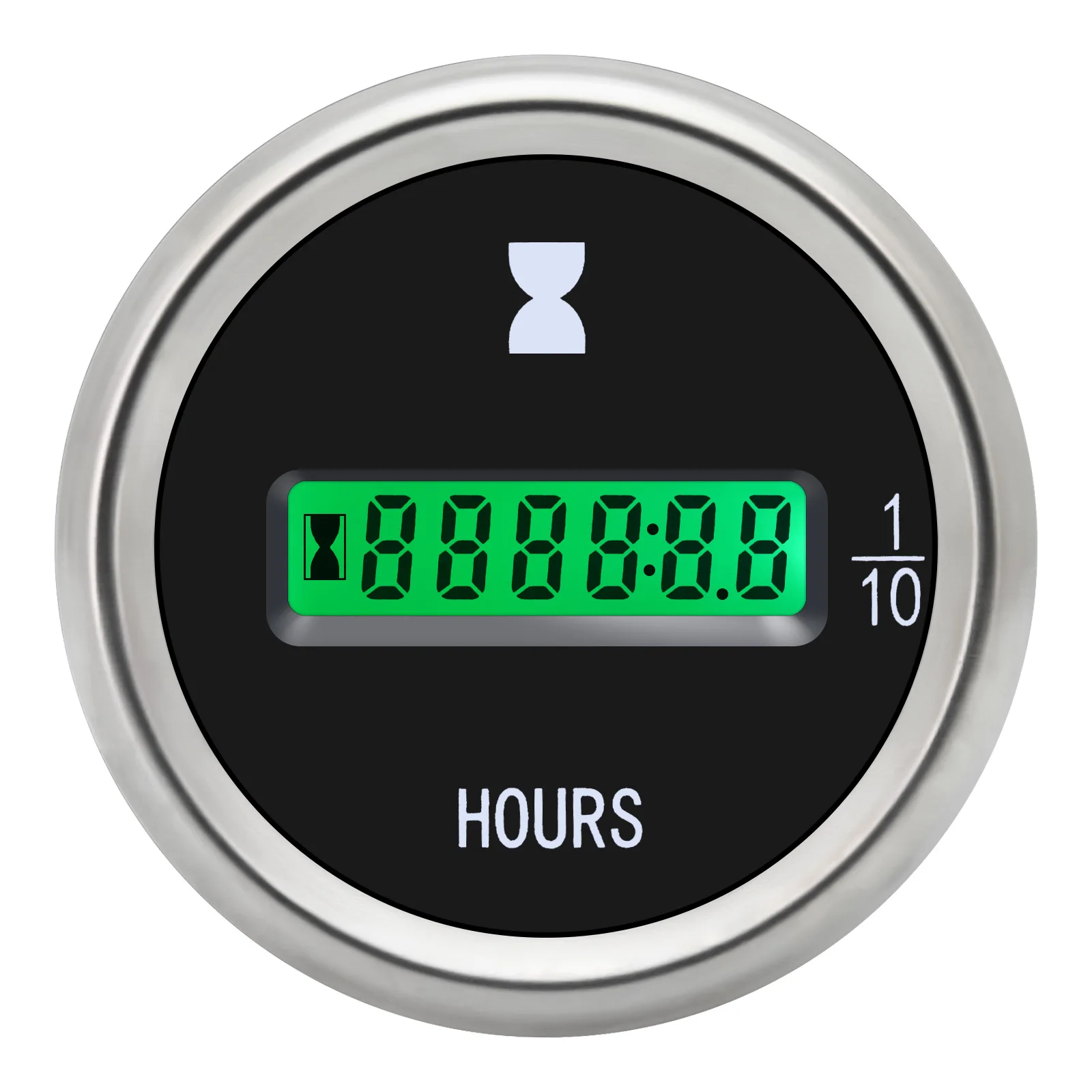 52mm Electronic Hour Meter Green LED Digital Hours Gauge Counter Universal for Motorcycle Car Marine Boats ATV 12V 24V
