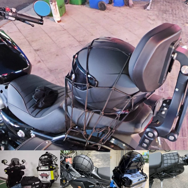 Motorcycle Cargo Net , Elastic Luggage Mesh Nets for Motorcycle Bike Scooter, Heavy Duty Bungee Holder Organizer Accessories