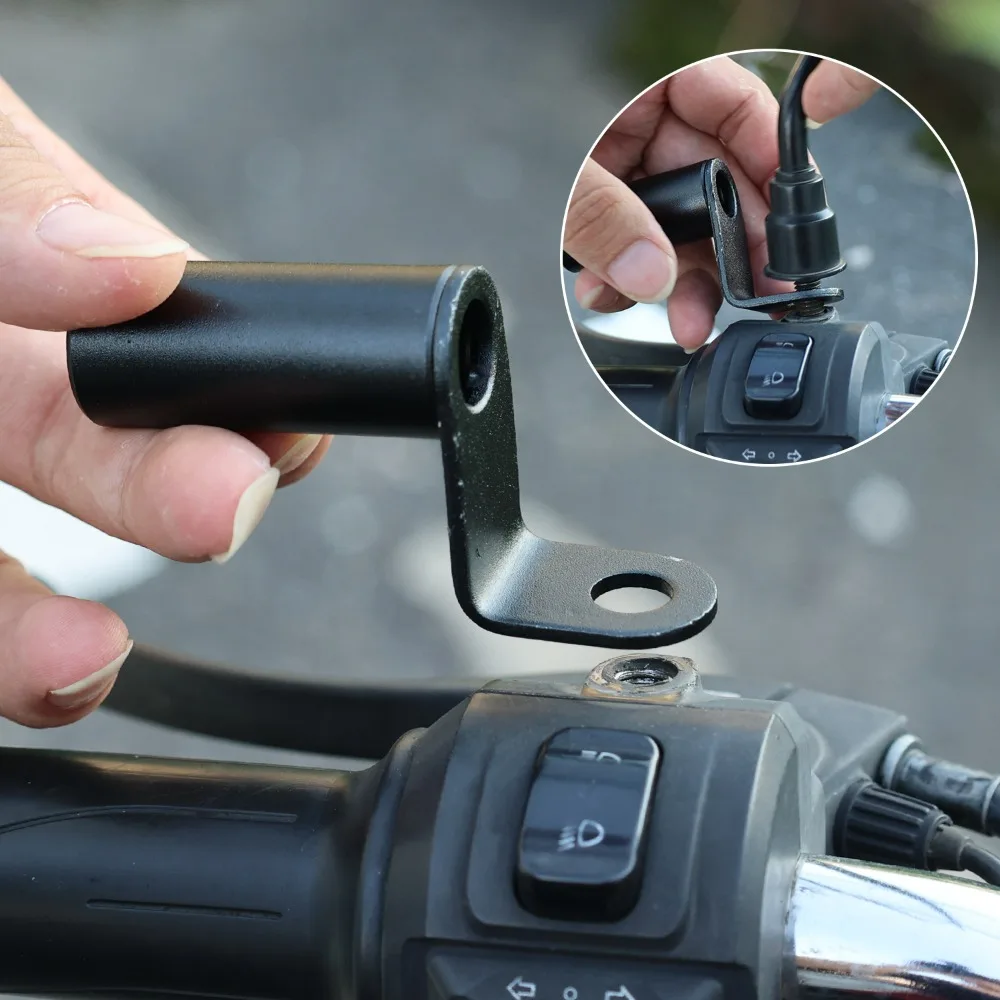 Motorcycle Mirror Extender Riser Universal CNC Aluminum Side Mirror Adapter Bracket Motorbike Scooter E-Bike Modification Parts
