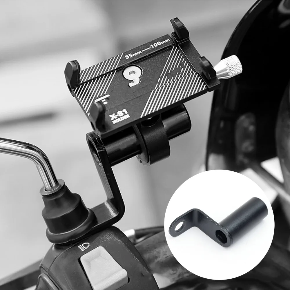 Motorcycle Mirror Extender Riser Universal CNC Aluminum Side Mirror Adapter Bracket Motorbike Scooter E-Bike Modification Parts