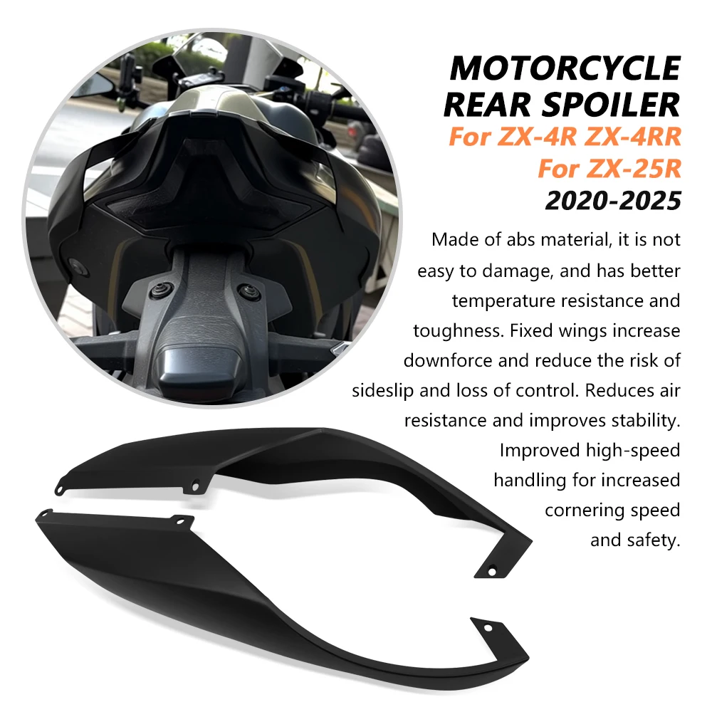 ZX4R ZX4RR ZX25R Side Panel Fairing Modification Rear Spoiler Aerodynamic Winglet Fairing For ZX-25R ZX-4R ZX-4RR 2020-2025