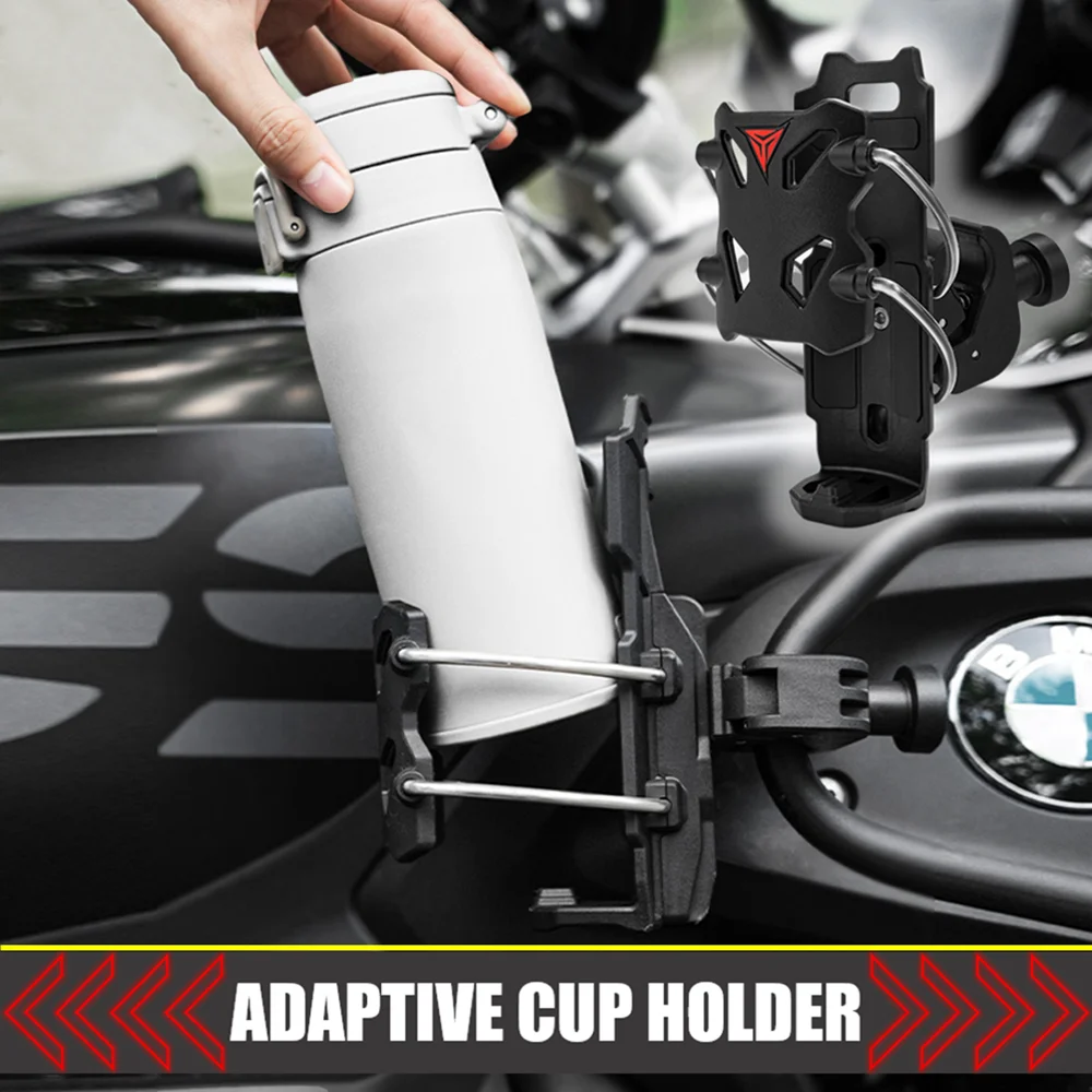 Motorcycle Outdoor Riding Mirror Handlebar Water Bottle Cup Holder Universal Adjustable Drinking Cup Bracket