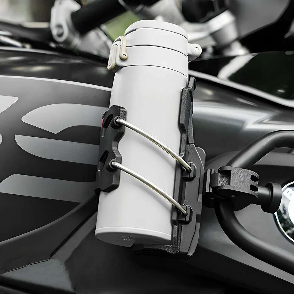 Motorcycle Outdoor Riding Mirror Handlebar Water Bottle Cup Holder Universal Adjustable Drinking Cup Bracket