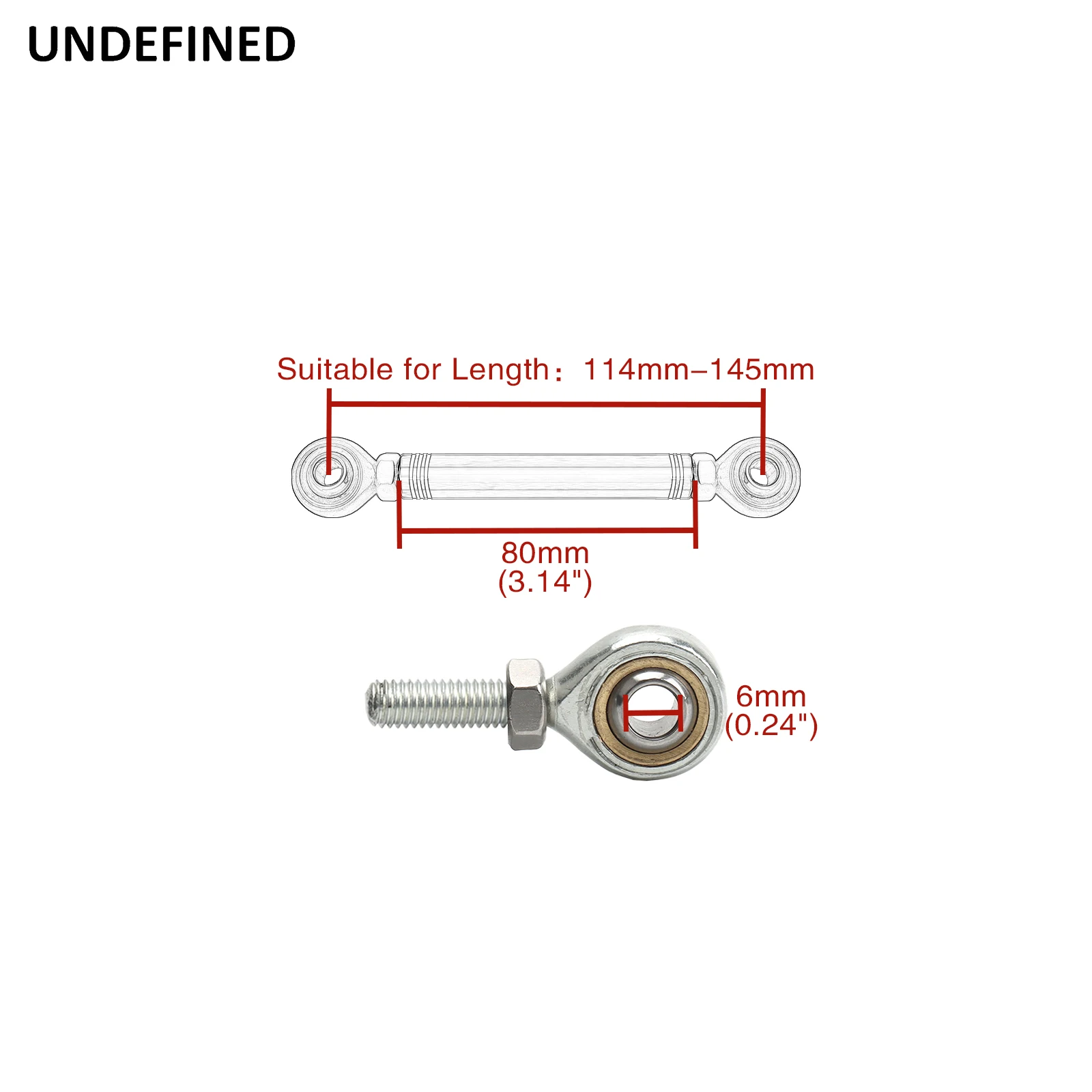 Chrome Motorcycle Shift Rod Linkage M6 Left-Right Side Thread 40-400mm 60 80 100 120 160 180 200 220 240 260 280 320 340 380mm