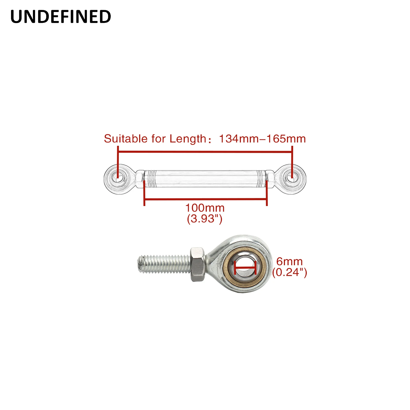Chrome Motorcycle Shift Rod Linkage M6 Left-Right Side Thread 40-400mm 60 80 100 120 160 180 200 220 240 260 280 320 340 380mm