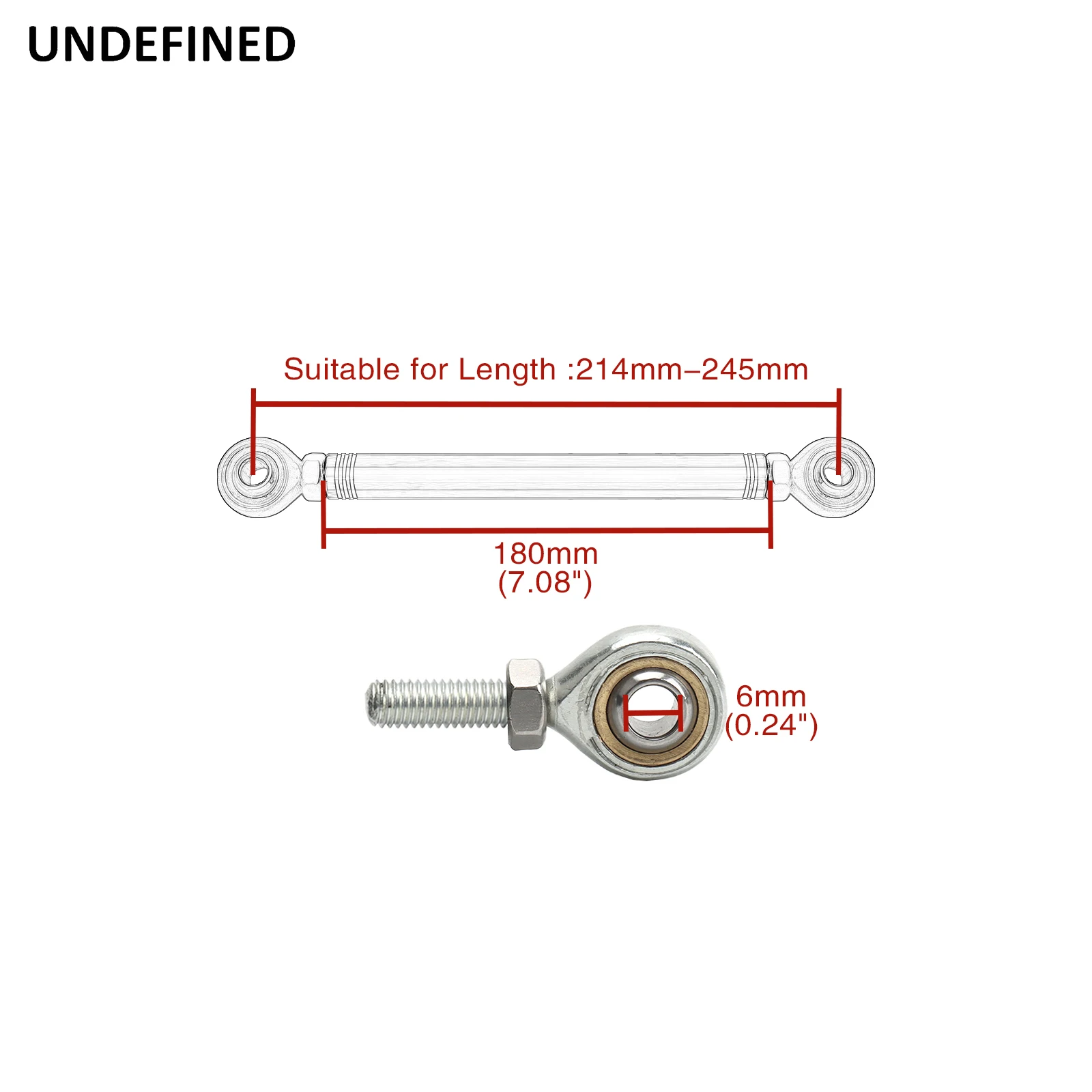 Chrome Motorcycle Shift Rod Linkage M6 Left-Right Side Thread 40-400mm 60 80 100 120 160 180 200 220 240 260 280 320 340 380mm
