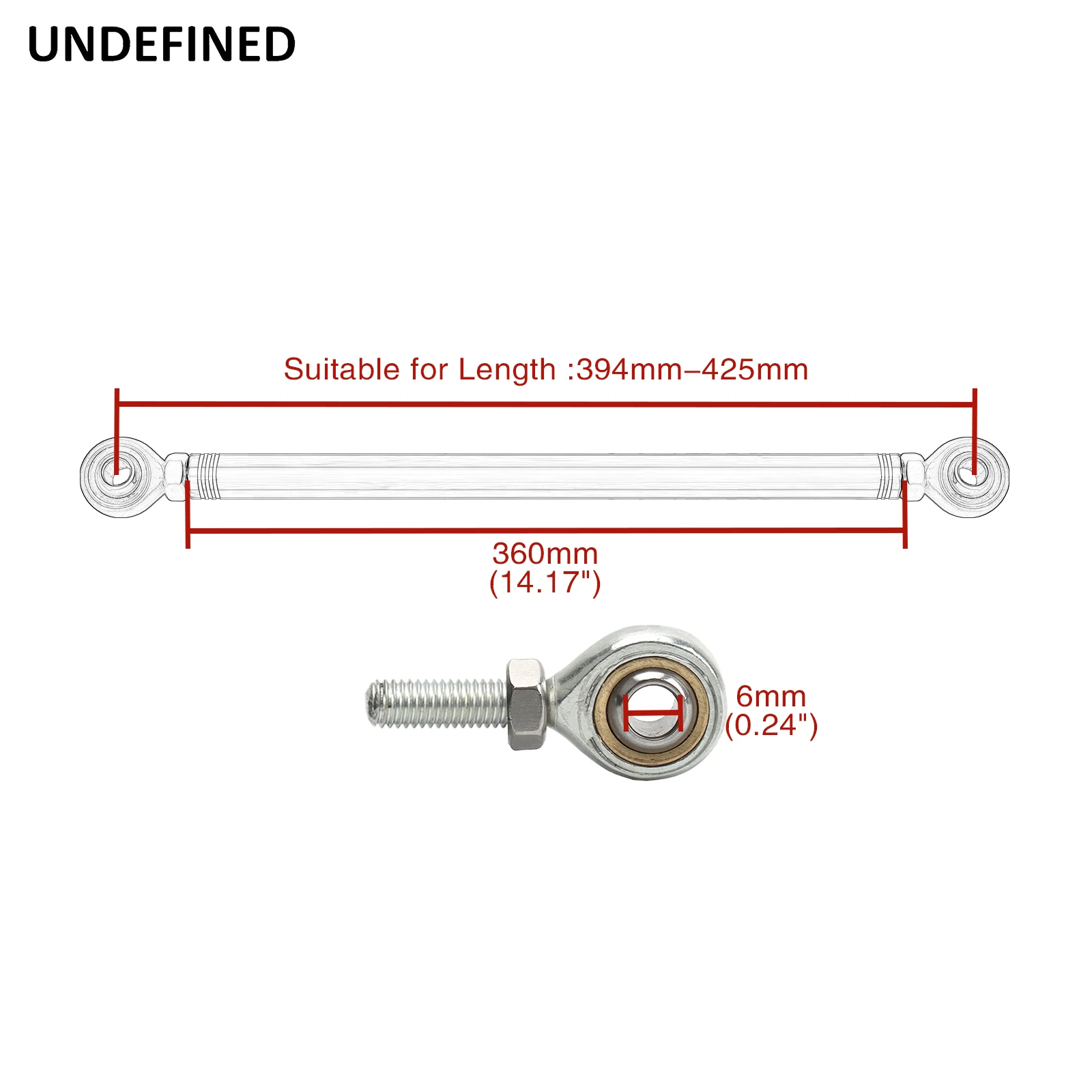 Chrome Motorcycle Shift Rod Linkage M6 Left-Right Side Thread 40-400mm 60 80 100 120 160 180 200 220 240 260 280 320 340 380mm