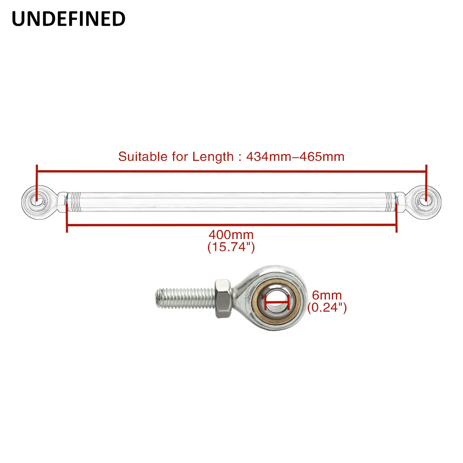 Chrome Motorcycle Shift Rod Linkage M6 Left-Right Side Thread 40-400mm 60 80 100 120 160 180 200 220 240 260 280 320 340 380mm