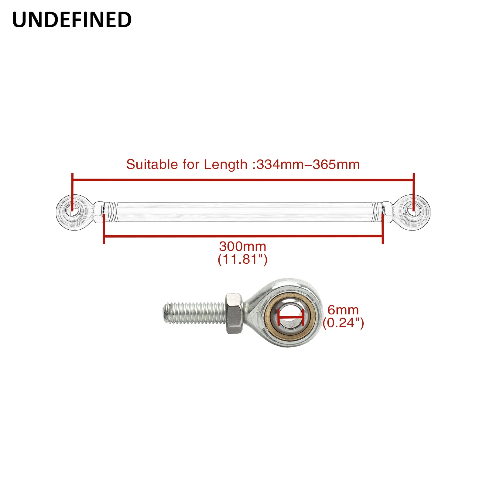 Chrome Motorcycle Shift Rod Linkage M6 Left-Right Side Thread 40-400mm 60 80 100 120 160 180 200 220 240 260 280 320 340 380mm