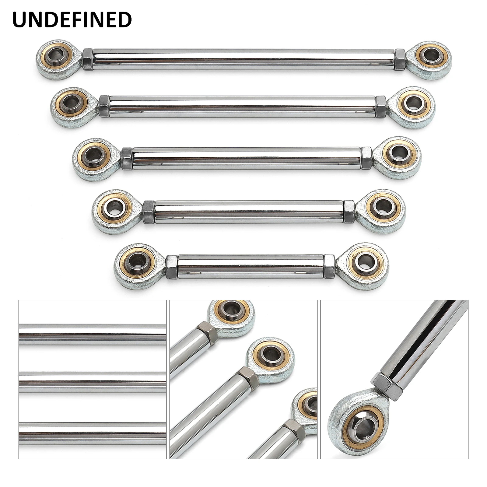 Chrome Motorcycle Shift Rod Linkage M6 Left-Right Side Thread 40-400mm 60 80 100 120 160 180 200 220 240 260 280 320 340 380mm