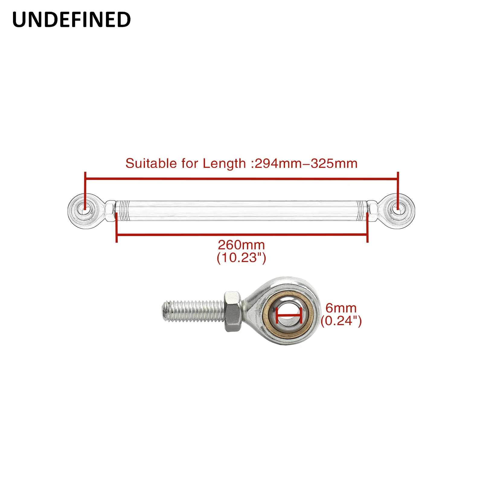 Chrome Motorcycle Shift Rod Linkage M6 Left-Right Side Thread 40-400mm 60 80 100 120 160 180 200 220 240 260 280 320 340 380mm