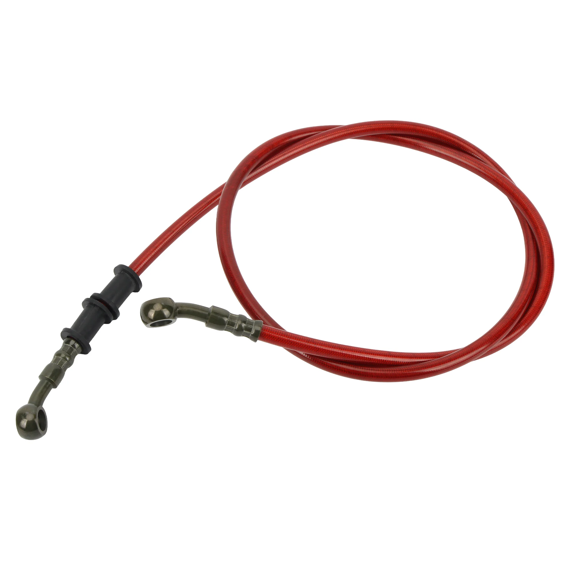 800mm/1000mm/1100mm/1200mm Motorcycle Brake Hose Kit - Stainless Steel Braided Hydraulic Brake Line for Universal Fitment