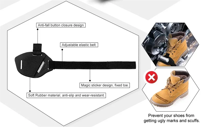 Motorcycle Riding Anti-slip Shoe Cover Motorcycle Shoes Foot Cover Motorcycle Boot Shifter Protector Protective Pad 1/2/4 pcs