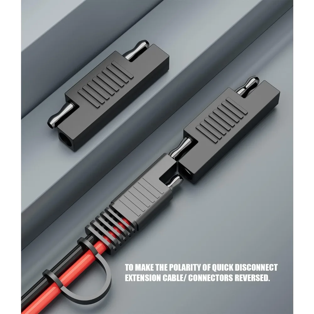 SAE Polarity Reverse Adapter SAE to SAE Connectors for Solar Panel Battery Power Charger Maintainer Motorcycle