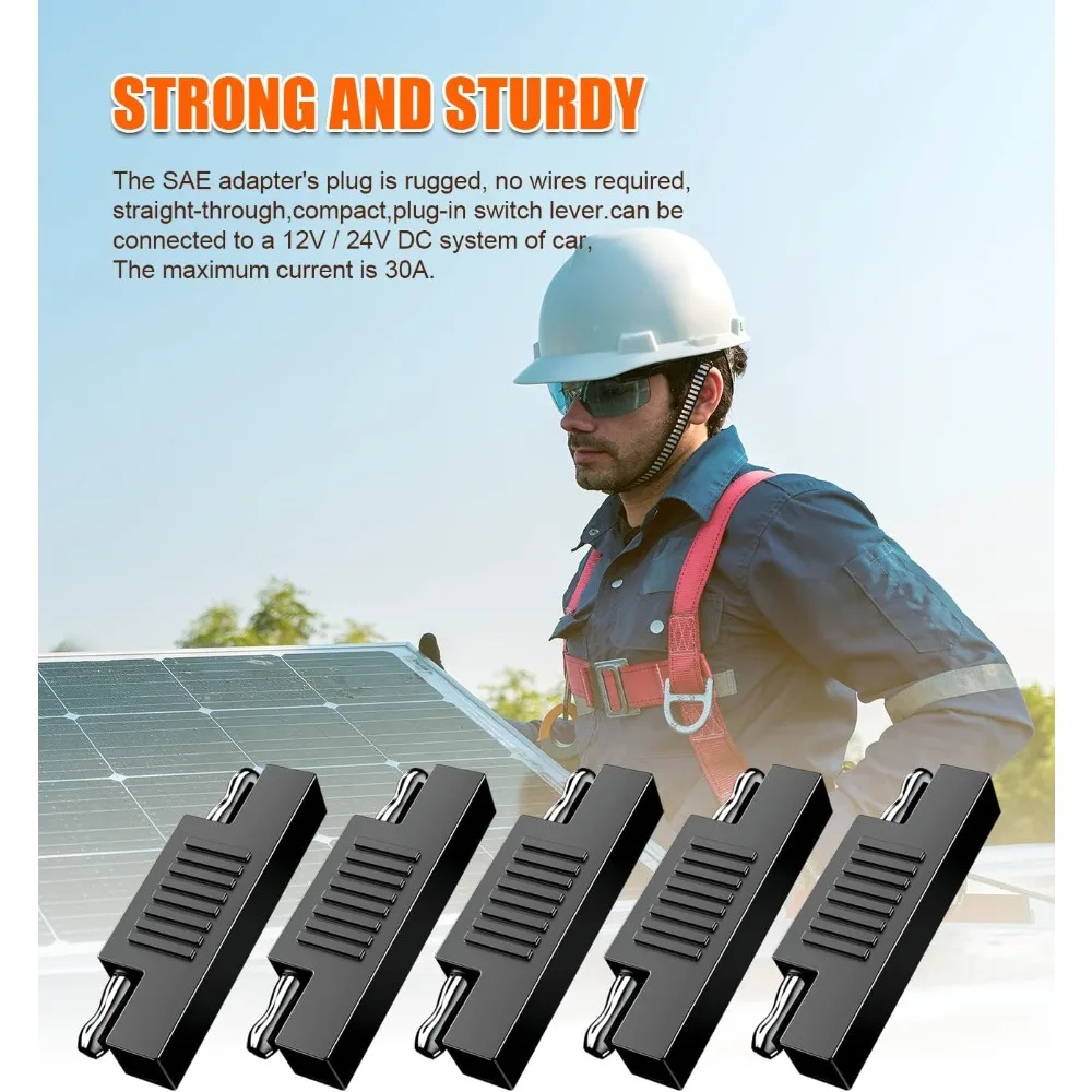 SAE Polarity Reverse Adapter SAE to SAE Connectors for Solar Panel Battery Power Charger Maintainer Motorcycle