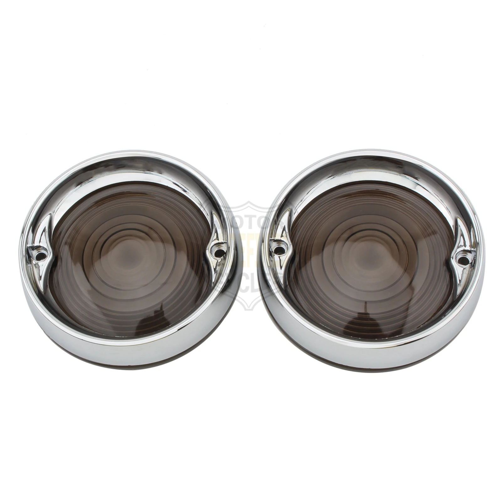 Deep Dish Turn Signal Lenses Bezels Trim Ring Flat Chrome For Harley Road Glide Road King Electra Tour Glide Heritage 1986-2021