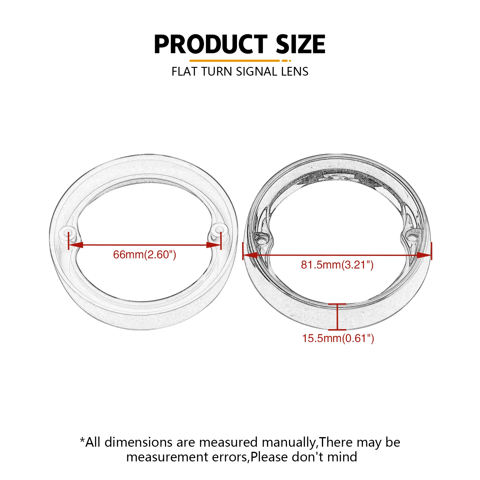 Deep Dish Turn Signal Lenses Bezels Trim Ring Flat Chrome For Harley Road Glide Road King Electra Tour Glide Heritage 1986-2021