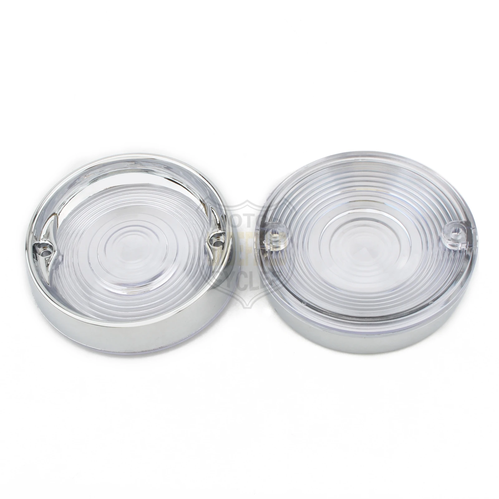 Deep Dish Turn Signal Lenses Bezels Trim Ring Flat Chrome For Harley Road Glide Road King Electra Tour Glide Heritage 1986-2021