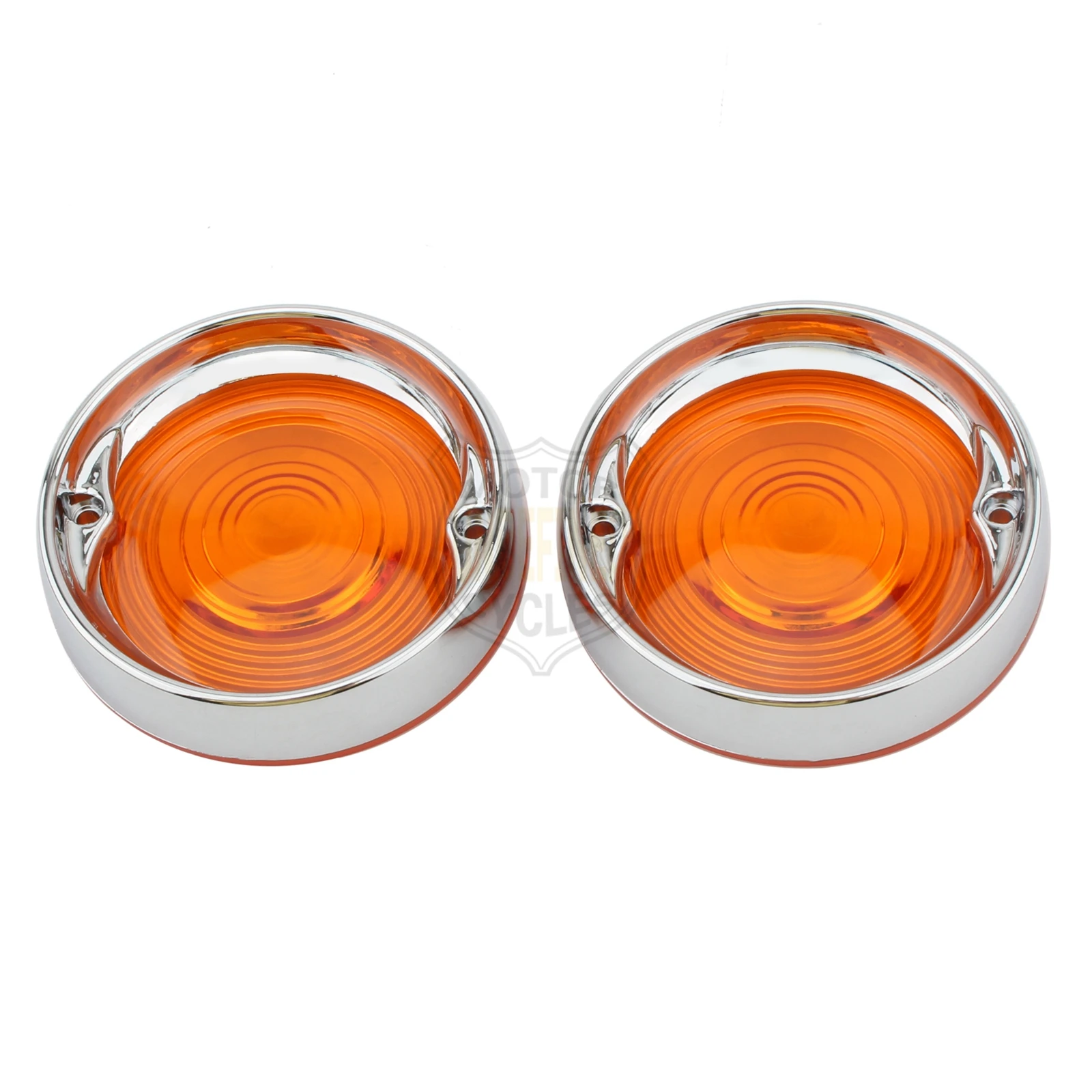 Deep Dish Turn Signal Lenses Bezels Trim Ring Flat Chrome For Harley Road Glide Road King Electra Tour Glide Heritage 1986-2021