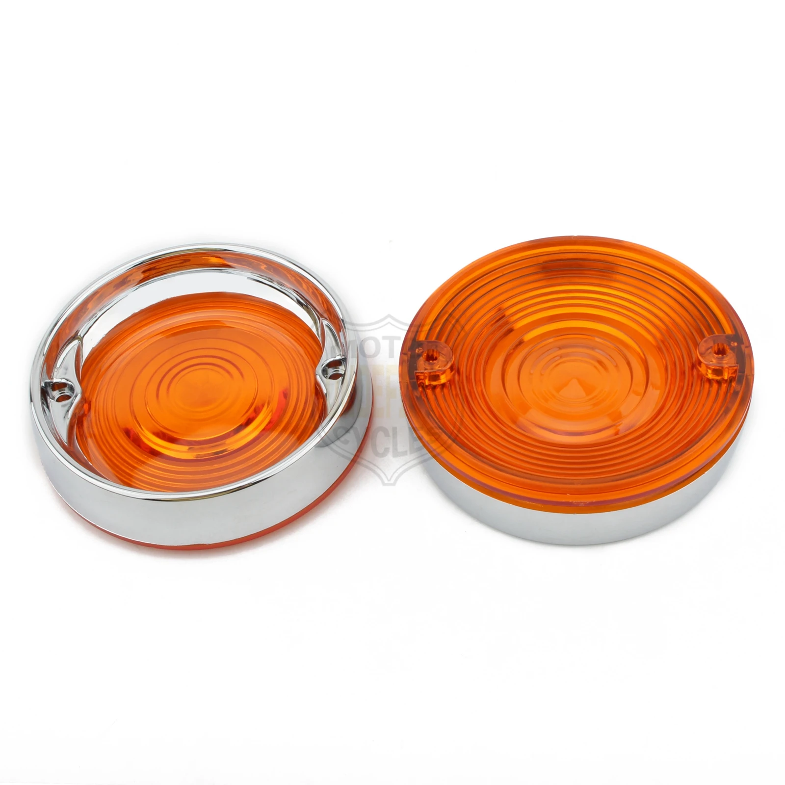 Deep Dish Turn Signal Lenses Bezels Trim Ring Flat Chrome For Harley Road Glide Road King Electra Tour Glide Heritage 1986-2021