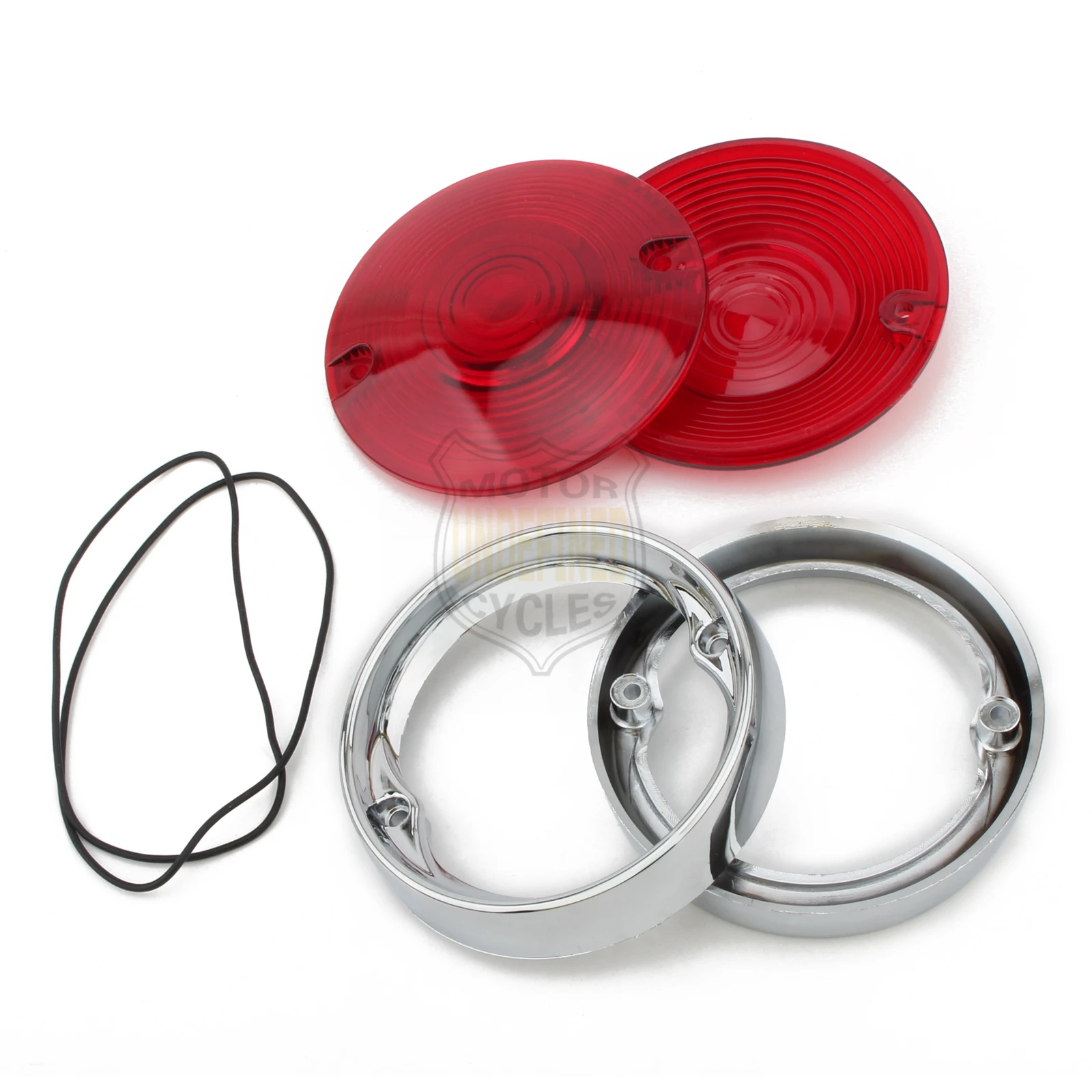 Deep Dish Turn Signal Lenses Bezels Trim Ring Flat Chrome For Harley Road Glide Road King Electra Tour Glide Heritage 1986-2021