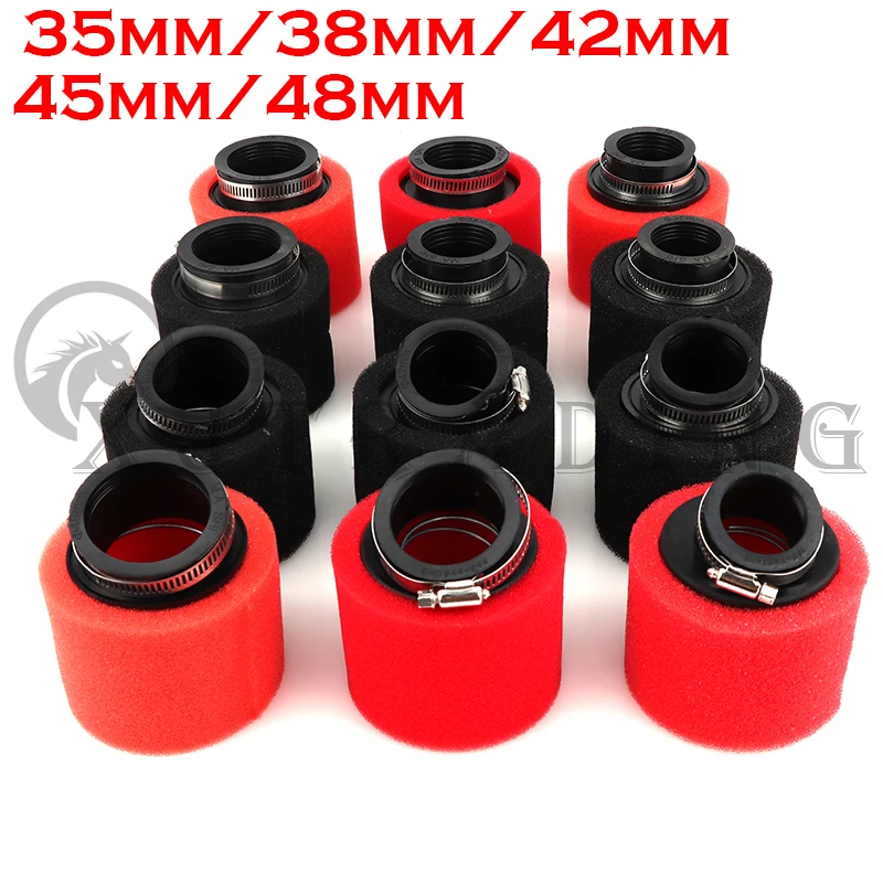 Motorcycle Scooter Dirt Pit Bike Moped Parts 35mm 38mm 42mm 45mm 48mm 50mm 60mm Bend Elbow Neck Foam Air Filter Sponge Cleaner