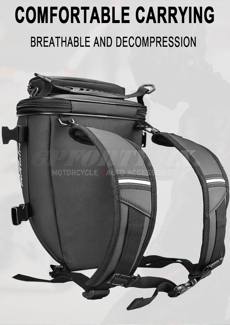 GHOST RACING Motorcycle Tail Tank Bag Waterproof Multifunction Backage Motobike 10L Storage Luggage Large Capacity Accessories