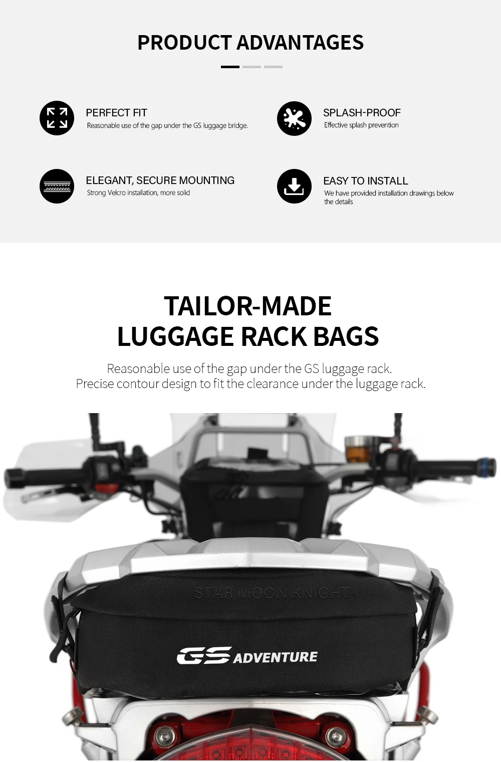 Storage Bag For BMW R1200GS R 1200 GS 2004 - 2011 2012 Motorcycle Repair Tool Bag Waterproof Bag Luggage Rack bags Tail Bag