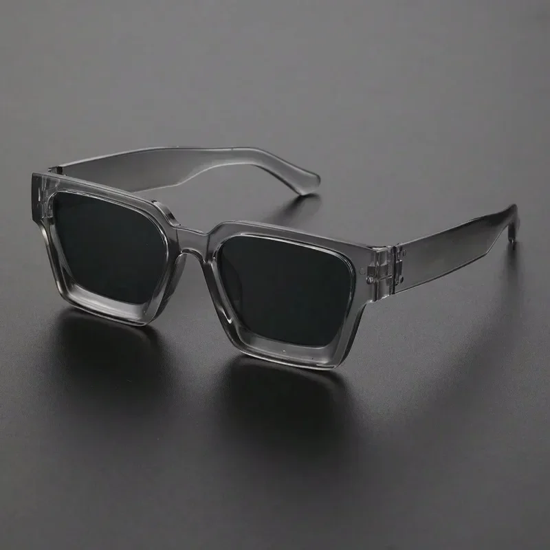 1PC Unisex Plastic Fashion Square Frame Sunglasses For Street Photography And Beach Trips Driving Accessories